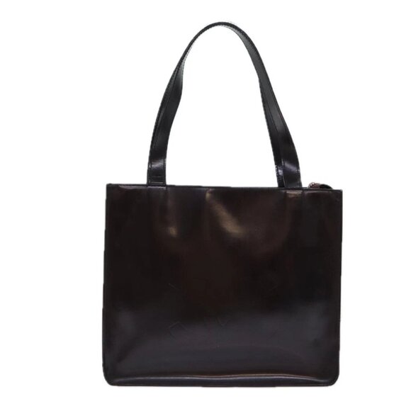 CHANEL COCO Mark Hand Bag Enamel Brown CC - Picture 2 of 15